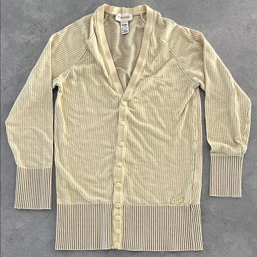 Diesel Butter Yellow Button-Up Cardigan